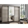 Wiemann German Furniture Wiemann Miami plus sliding door wardrobe of width 225cm 3 doors without cornice, handle ledges in chrome/slate