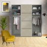 Wiemann German Furniture Wiemann Miami 2 sliding door wardrobe of width 225cm 3 doors without cornice, handle ledges in chrome