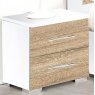 Ben Company Ben Company Dalia White and Light Oak Bedroom Set