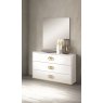 Accadueo H2O H2O Design Vogue White and Gold Dresser With Mirror