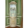 Camel Group Camel Leonardo Day Ivory High Gloss and Gold Italian Corner Cabinet With Light