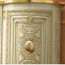 Camel Leonardo Day Ivory High Gloss and Gold Italian Corner Cabinet With Light
