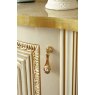 Camel Group Camel Leonardo Day Ivory High Gloss and Gold Italian Corner Cabinet With Light