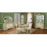 Camel Group Camel Leonardo Day Ivory High Gloss and Gold Italian Corner Cabinet With Light