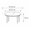 Camel Group Treviso Cherry Round Extendable Dining Table with 1 Extension