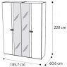 Camel Group Camel Group Onda White High Gloss 4 Door Wardrobe